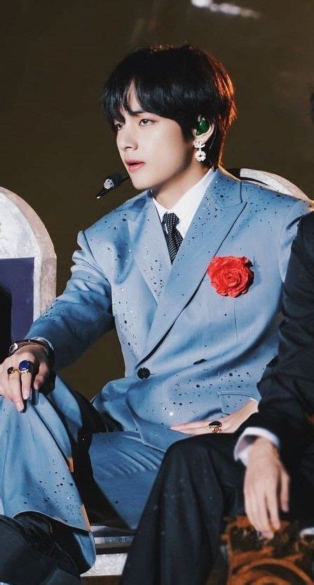 bts v colourful suit.